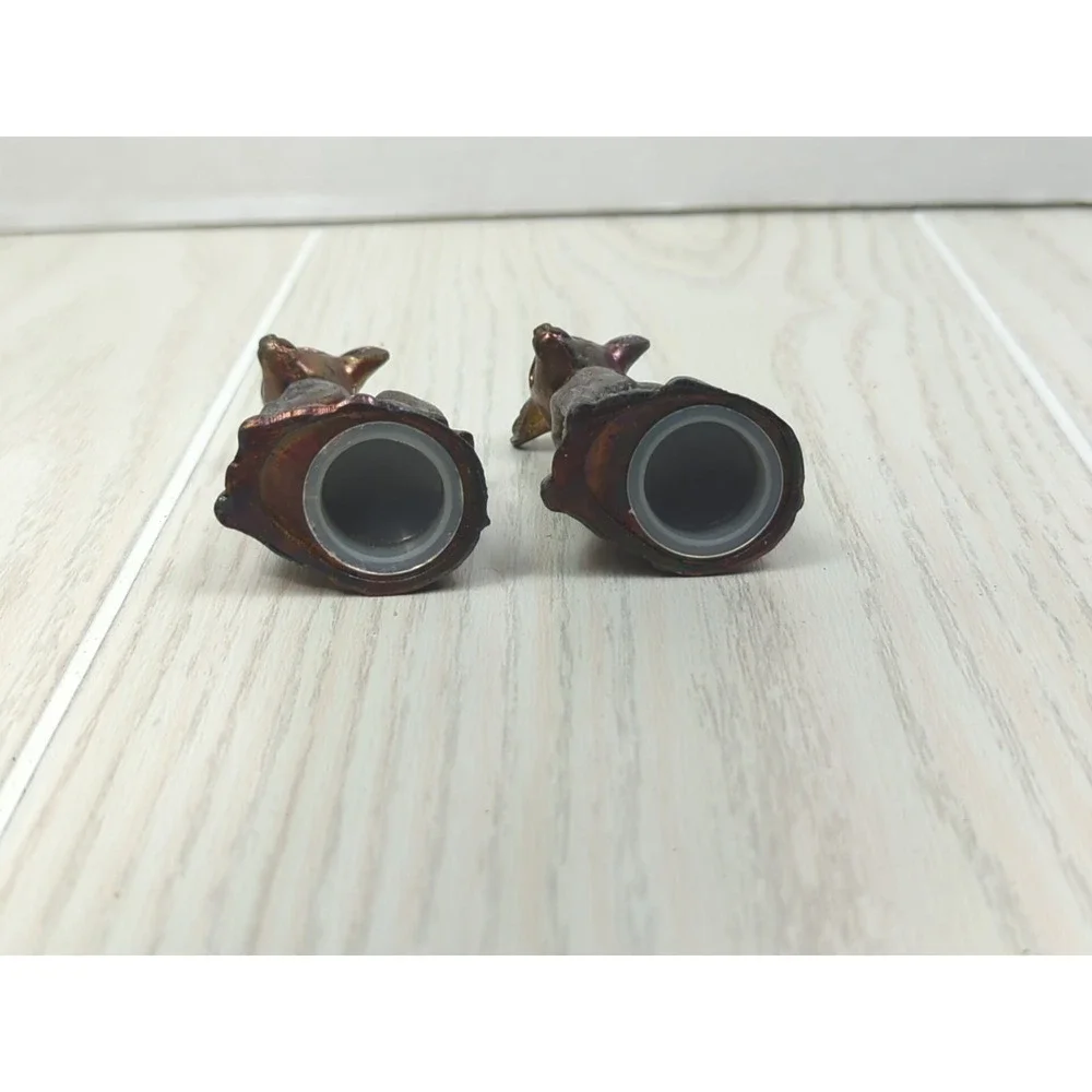 Copper Fawns baby deer vintage mini small salt pepper shakers set